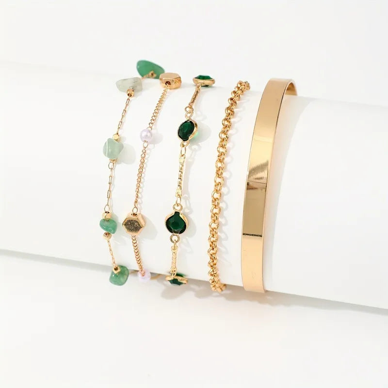 5 Piece Chain Link Bracelet Set