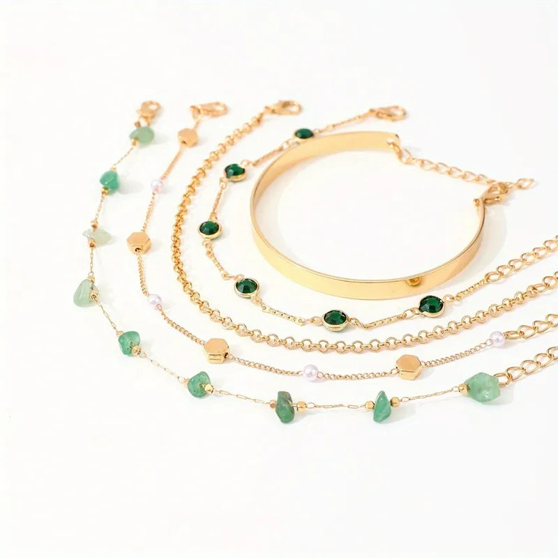 5 Piece Chain Link Bracelet Set