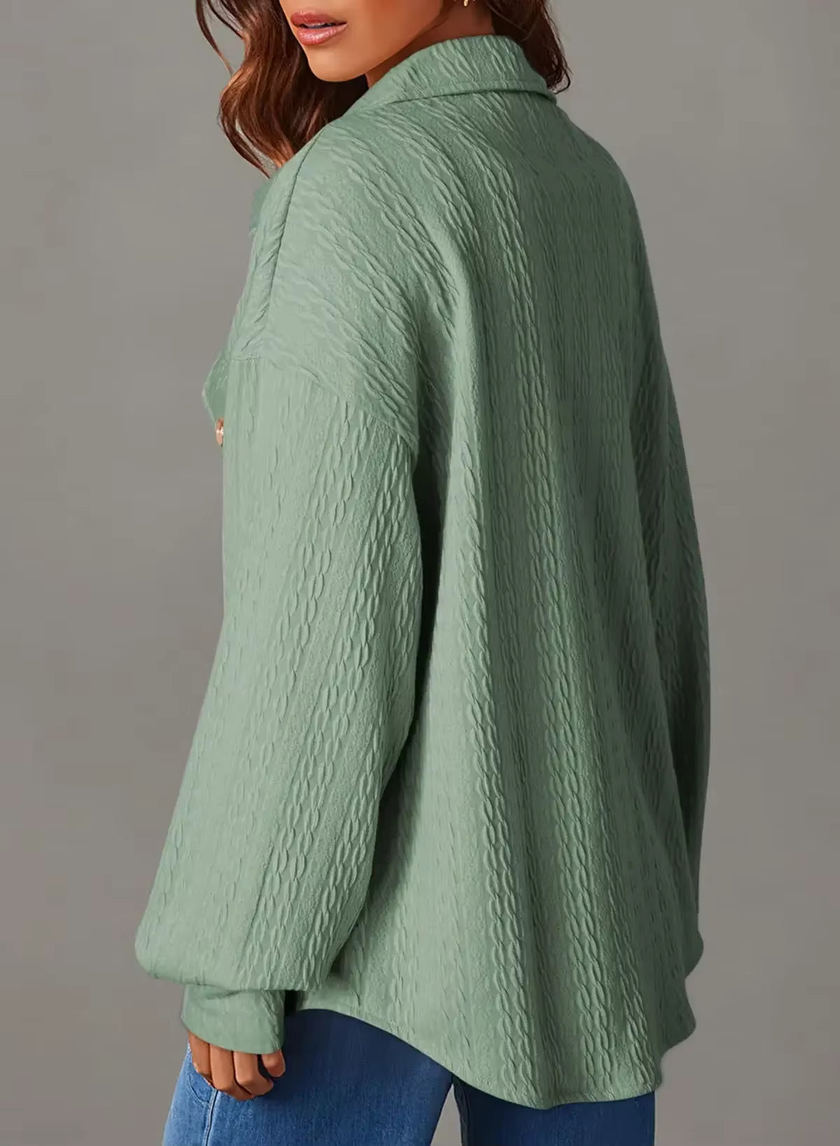 Marceline Textured Button Up Long Sleeve Shacket - 4 Colors