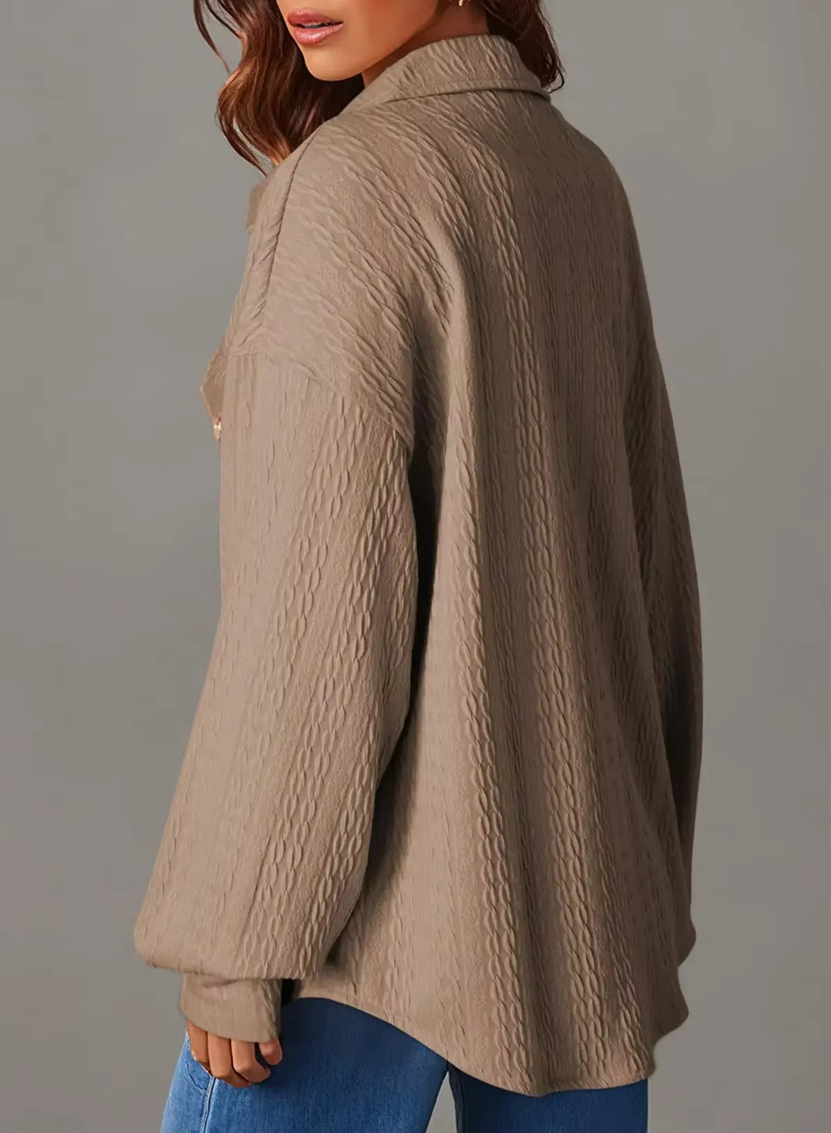 Marceline Textured Button Up Long Sleeve Shacket - 4 Colors