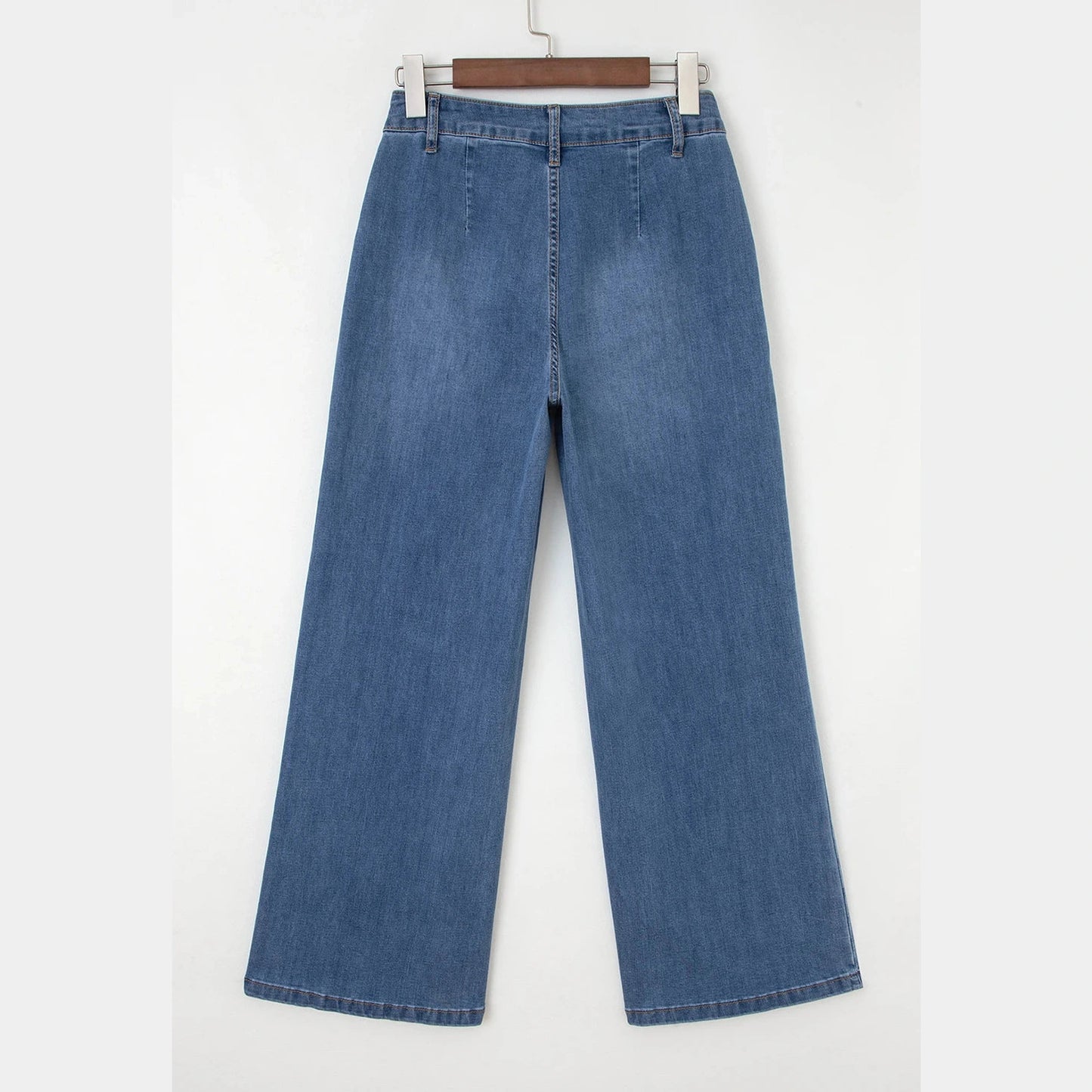 Kilby Multi Buttons High Waist Wide Leg Jeans With Pockets