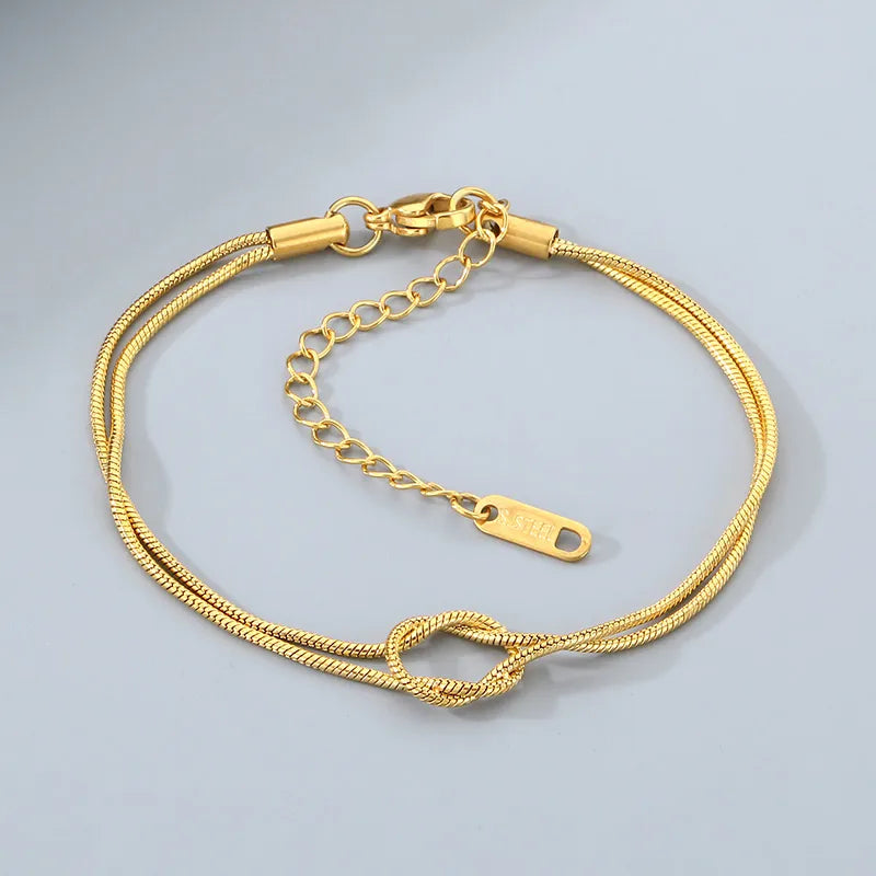 18K Gold Plated Knot Bracelet - 2 Colors