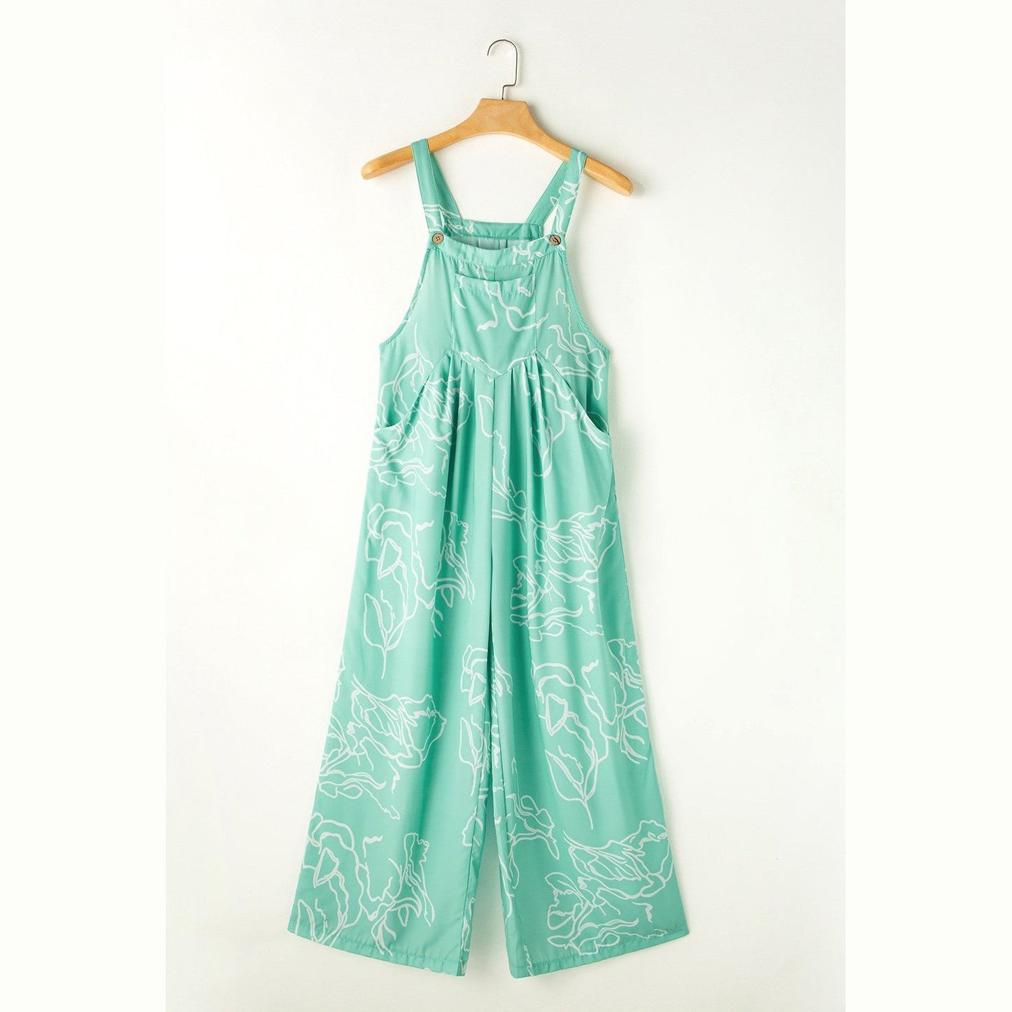 REDUCED!!! Kort Moonlight Jade Printed Bib Wide Leg Overalls REDUCED!!!