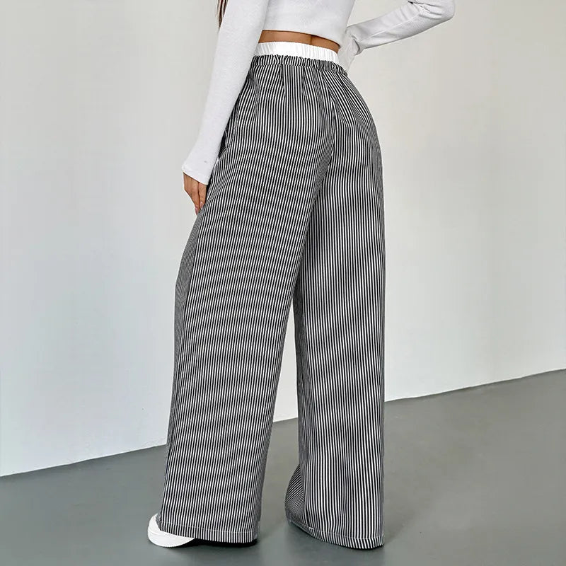 Laraine Striped Wide Leg Drawstring Pants