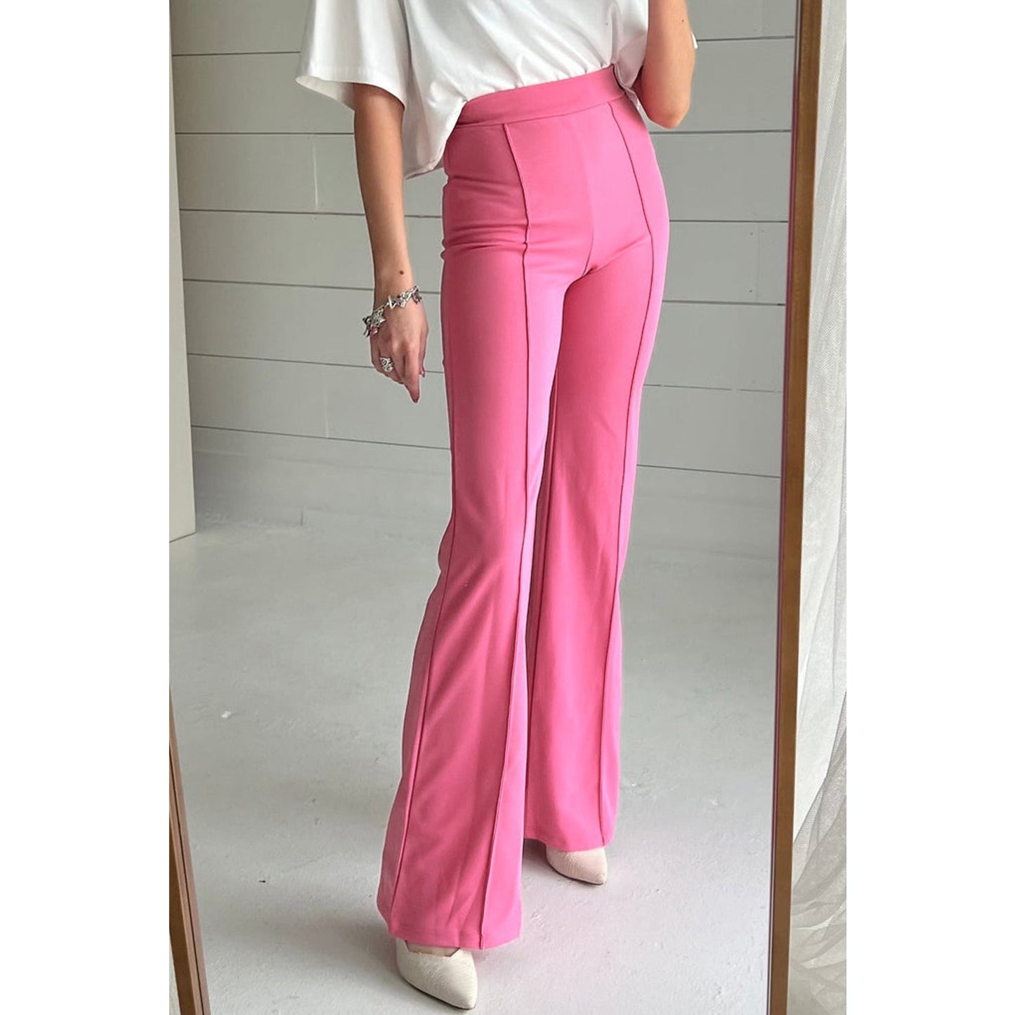 REDUCED!!! Marigold Sachet Pink High Waist Central Seam Flared Pants REDUCED!!!