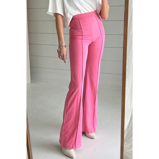 RTS Marigold Sachet Pink High Waist Central Seam Flared Pants