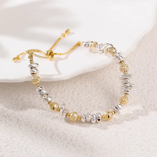 Golden Silver Mixed Lariat Bracelet