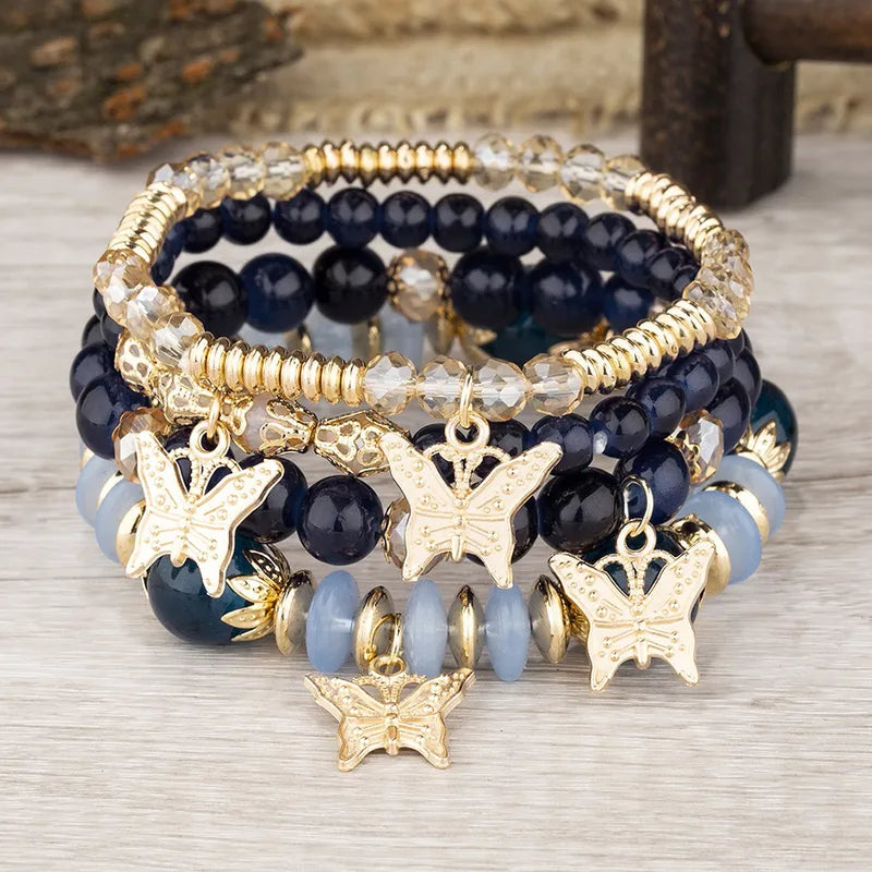 Butterfly Stack Bracelet Set - 5 Colors