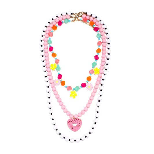 Handmade Multicolor Flower Pendant Necklace With Beaded Chain