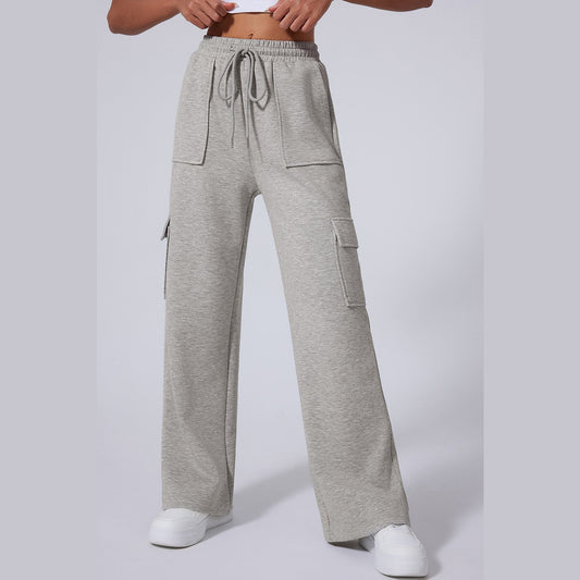Orly Lace-up High Waist Wide Leg Workout Pants