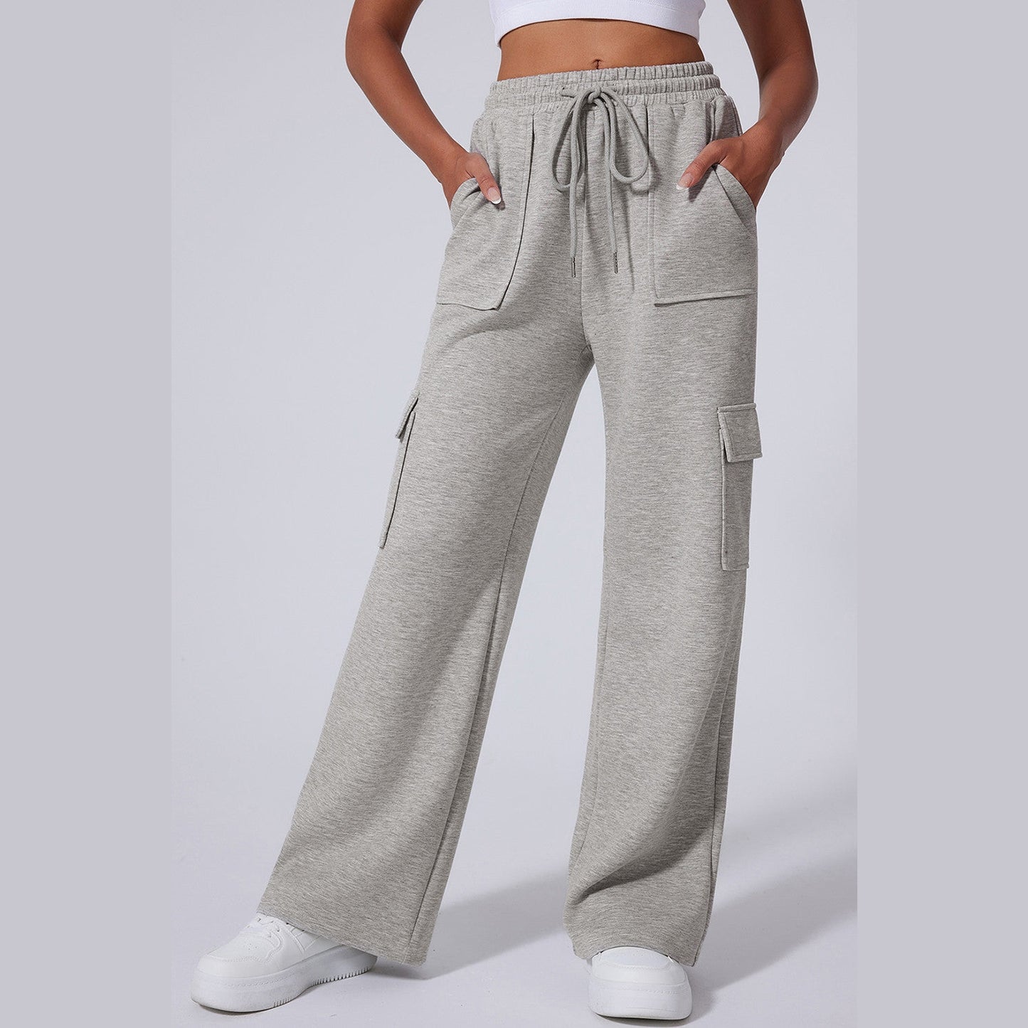 Orly Lace-up High Waist Wide Leg Workout Pants