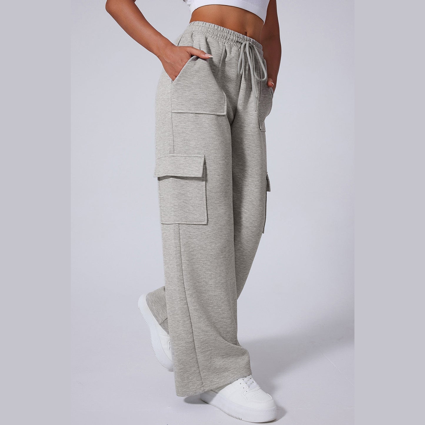 Orly Lace-up High Waist Wide Leg Workout Pants