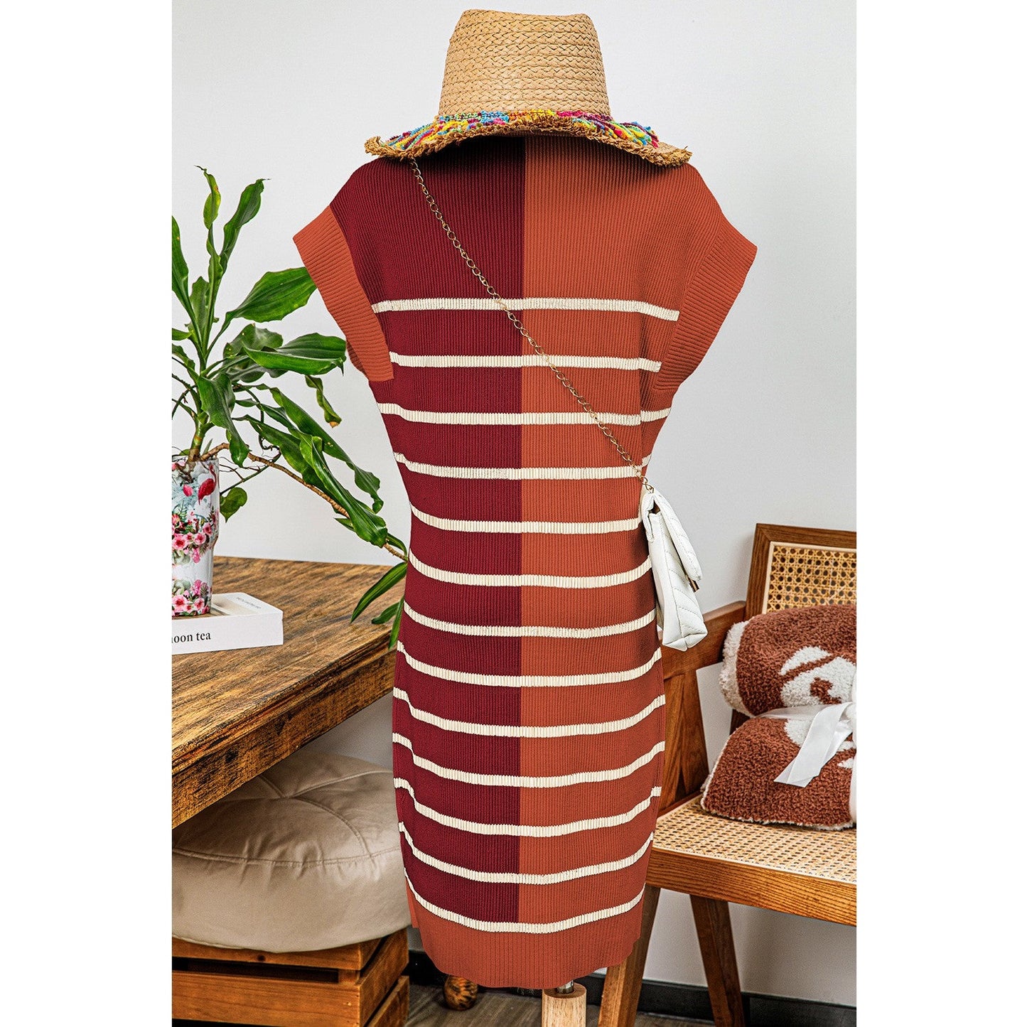 SALE!! Penny Brick Color Block Quarter Zip Collar Short Sleeve Sweater Dress SALE!!