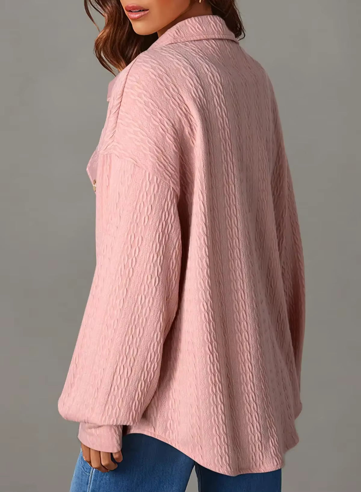 Marceline Textured Button Up Long Sleeve Shacket - 4 Colors