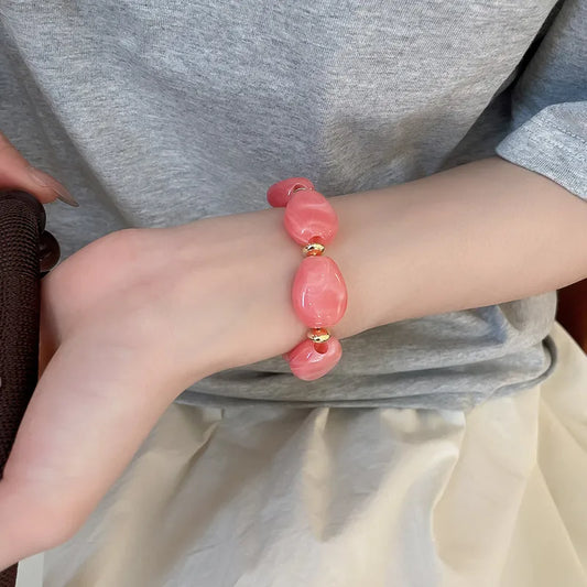RTS Pink Acrylic Irregular Bracelet