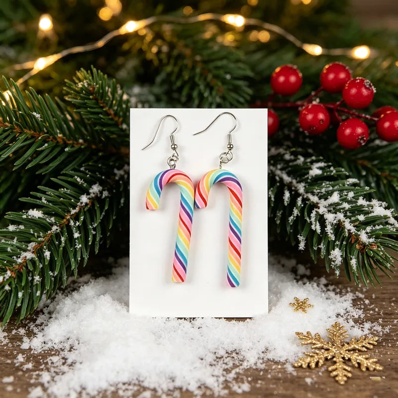 Candy Cane Earrings - 4 Colors