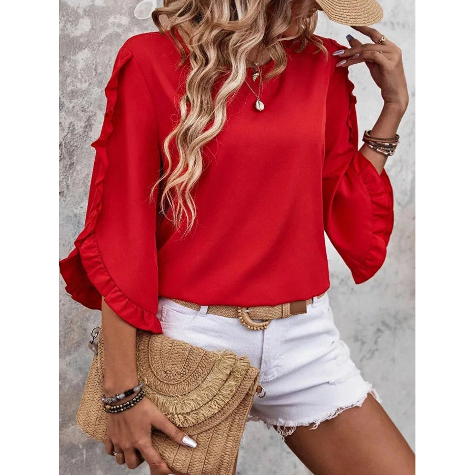 Manda Three-quarter Butterfly Sleeve Top - 5 Colors