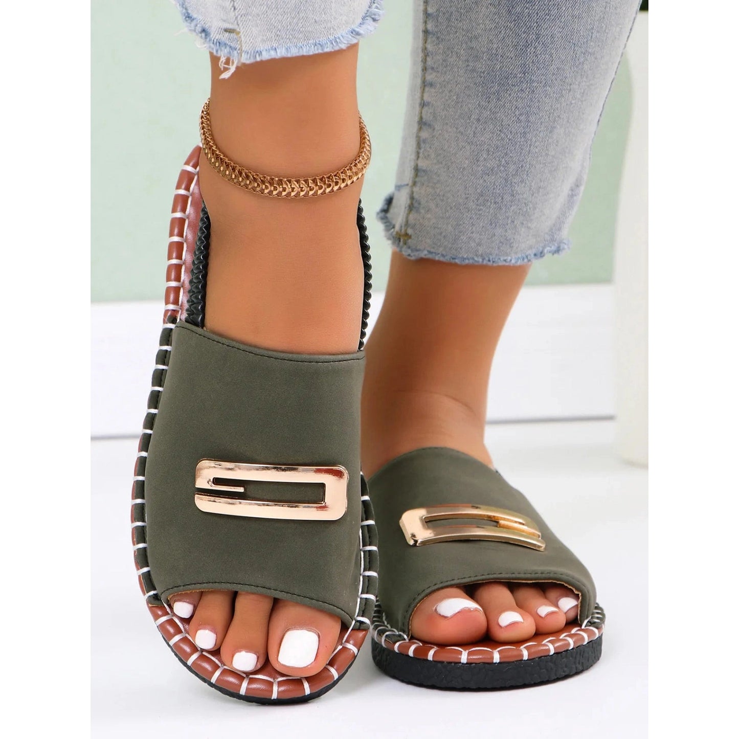 Buckle Elastic Back Open Toe Sandals - 3 Colors