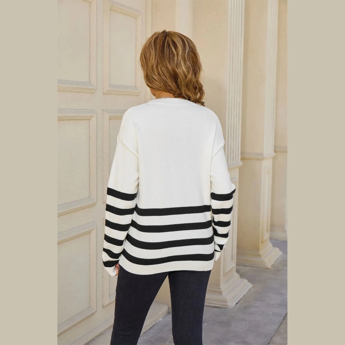 Shania Striped Drop Shoulder Sweater - 3 Colors