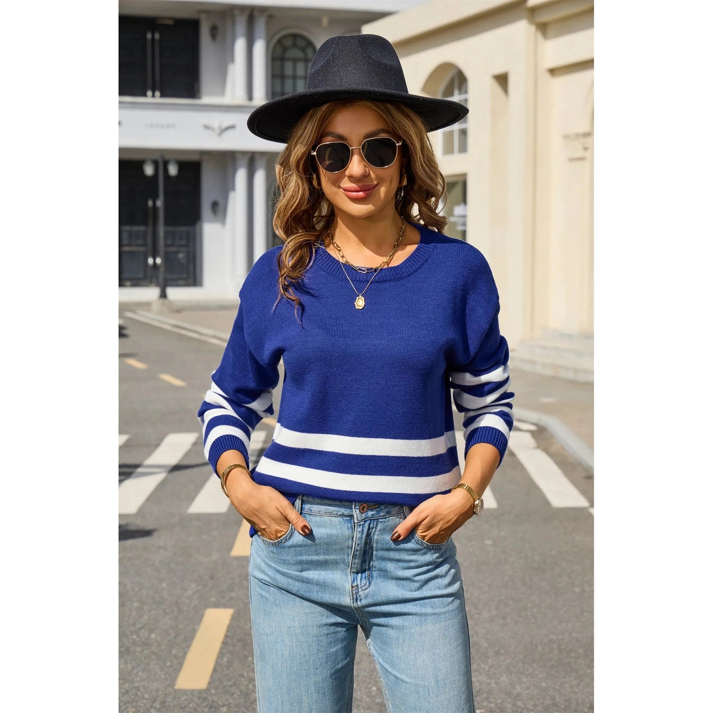 Shania Striped Drop Shoulder Sweater - 3 Colors