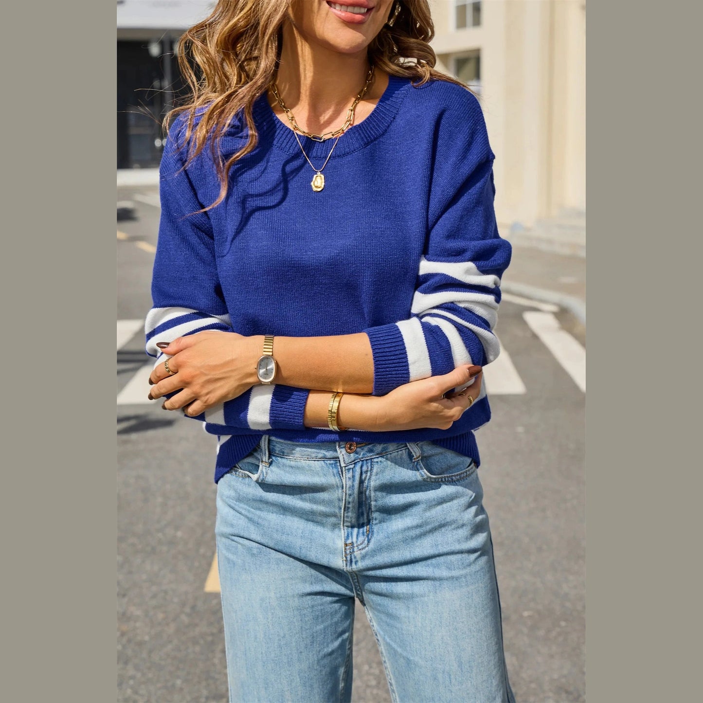 Shania Striped Drop Shoulder Sweater - 3 Colors