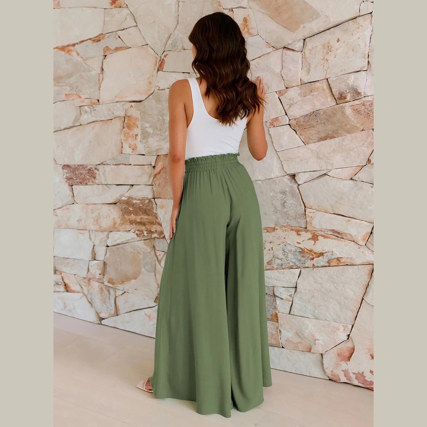 Shirley Army Green Wide Leg Pants
