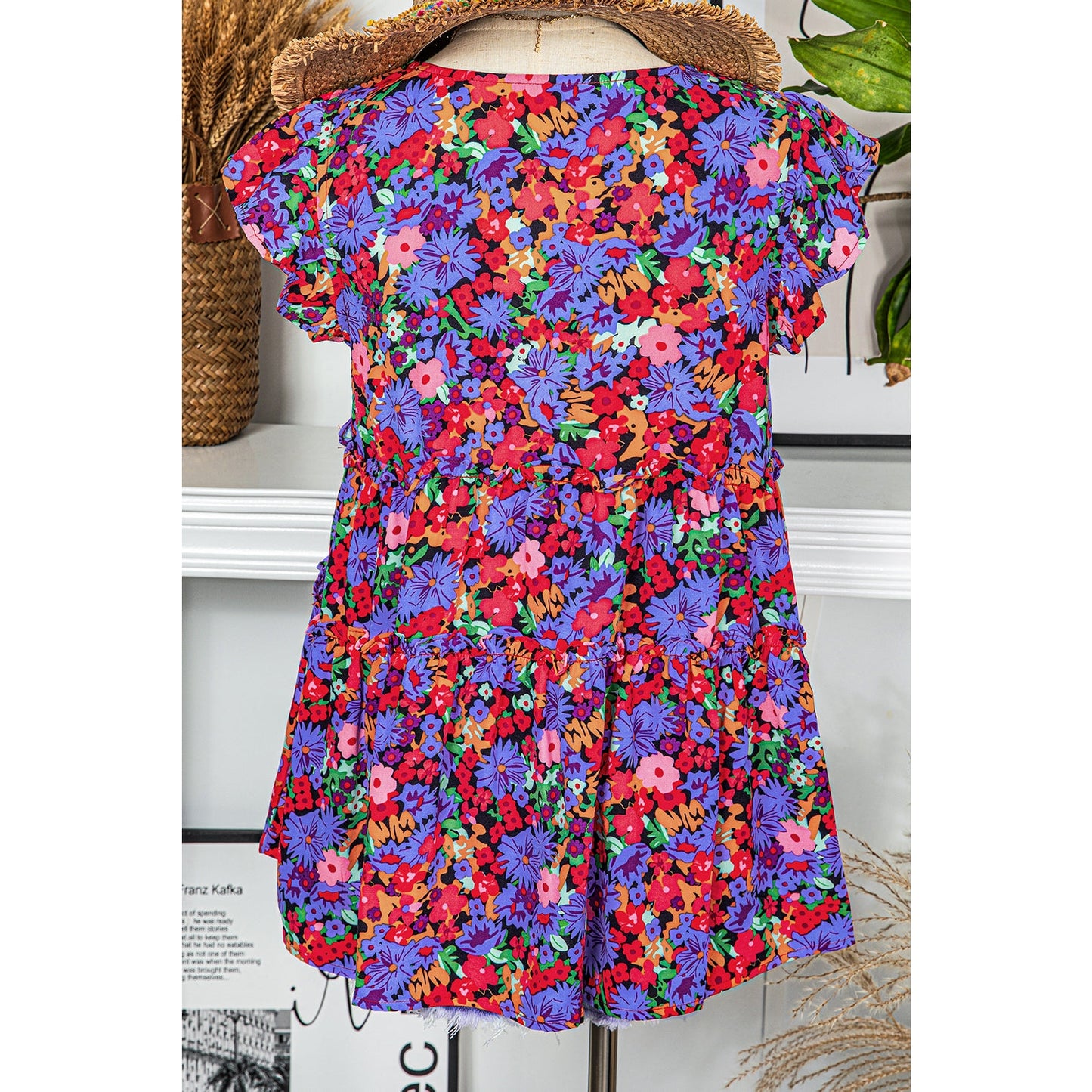 REDUCED!!! Skye Multicolor Floral Print Ruffle Tiered Short Sleeve Babydoll Top REDUCED!!!