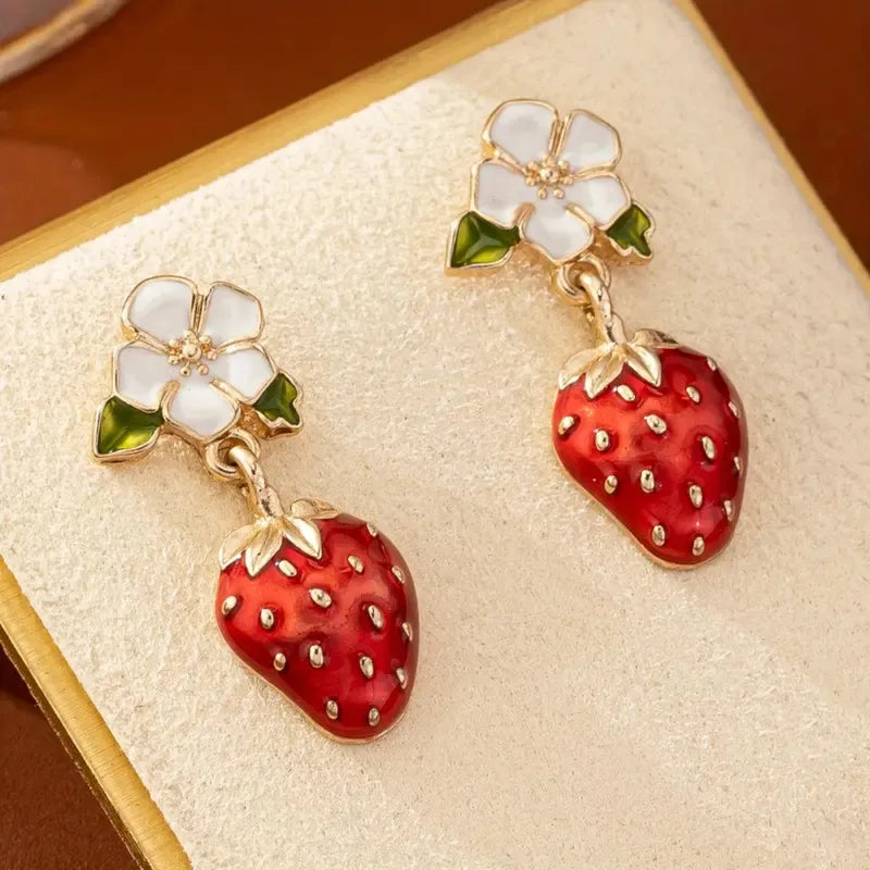 Strawberry Drop Earrings