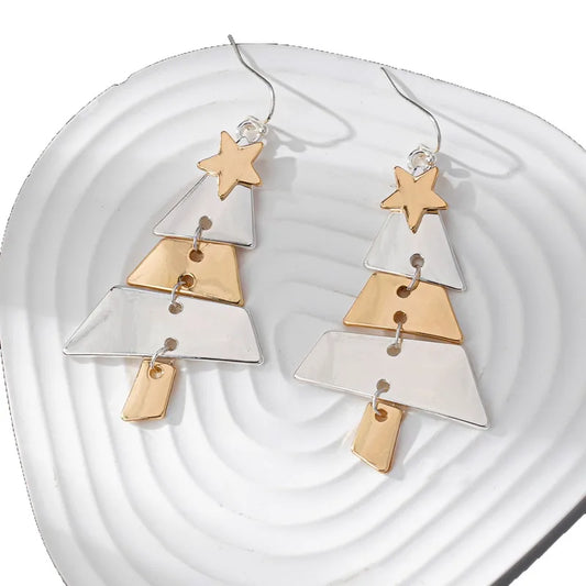 Stacked Christmas Tree Earrings