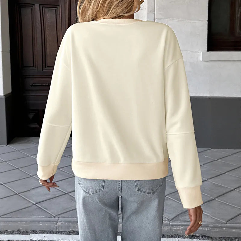 Trisha 3D Striped Bow Drop Shoulder Sweatshirt