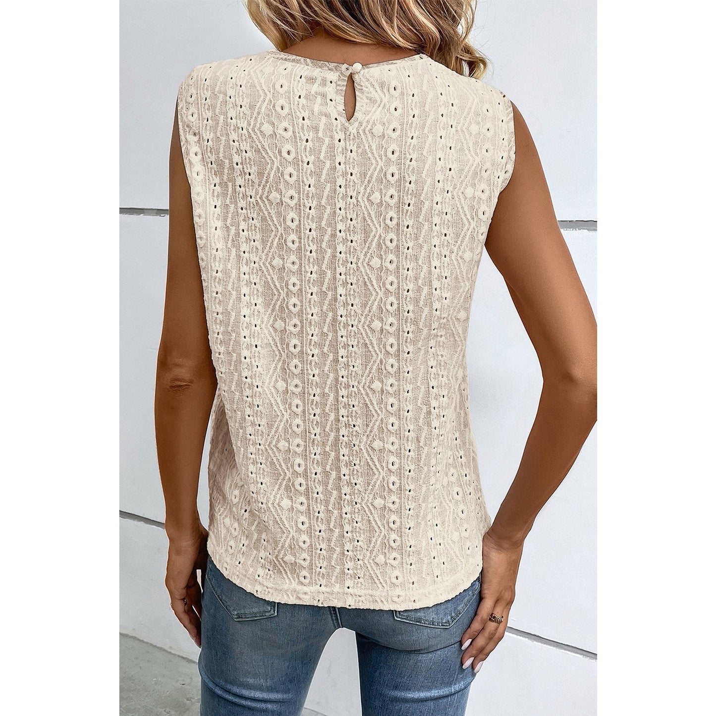 REDUCED!!! Valery Apricot Guipure Lace Crochet Keyhole Back Tank Top REDUCED!!!