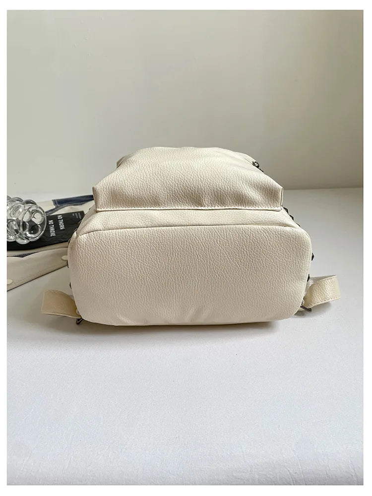 Chevelle Crisscross Stud Detail PU Leather Backpack - 4 Colors