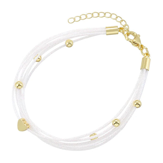 Golden Heart Multi-Strand Bracelet - 6 Colors