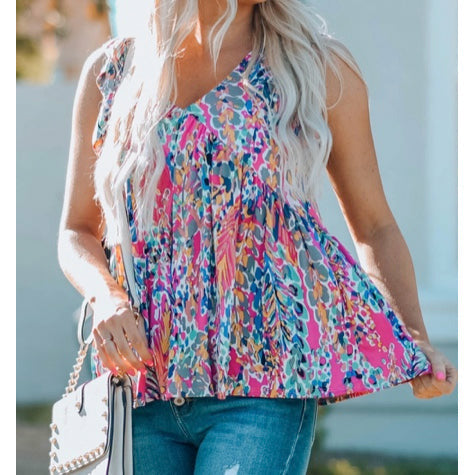 RTS Tondrea Boho Flounce V Neck Tank