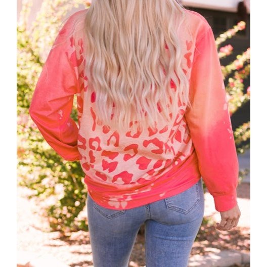 REDUCED!!! Kelsi Pink Bleached Cheetah Print Sweatshirt REDUCED!!!