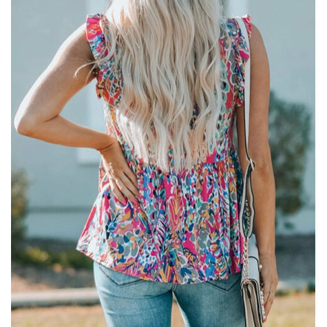 RTS Tondrea Boho Flounce V Neck Tank