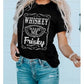 DESTASH WHISKEY Makes Me Frisky Print Crewneck Graphic Tee