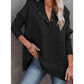 DESTASH Jayla Black Batwing Sleeve Pocketed Henley Hoodie