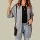 Chanda Grey Ribbed Open Front Knit Cardigan