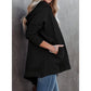 DESTASH Jayla Black Batwing Sleeve Pocketed Henley Hoodie