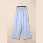 Lashandra Sky Blue Stripe Shirred High Waist Loose Pants