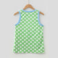 Lexia Green Polka Dot Contrast Trim Round Neck Loose Tank Top