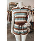 SALE!!!  Wynonna Stripe Button Polo Collar Tee Drawstring Elastic Waist Patchwork 2pcs Short Set