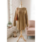 Eva Pale Khaki Oversize Drop Shoulder Slouchy Sweater Dress