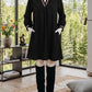 Bambi Black Contrast Trim V Neck Bracelet Sleeve Shift Mini Dress