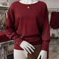 Chrystal Red Extended Cuffs Long Sleeve Top