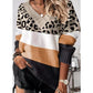 Dezi Leopard Color Block Long Sleeve Sweater