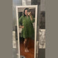 Kesha Jungle Green Contrast Stitched V Neck 3/4 Sleeve Tiered Mini Dress