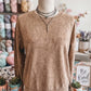 Saved By Grace Brown Letter Embroidery Mineral Wash Loose Sweatshirt