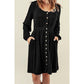 RTS Kate Black Button Up High Waist Long Sleeve Dress